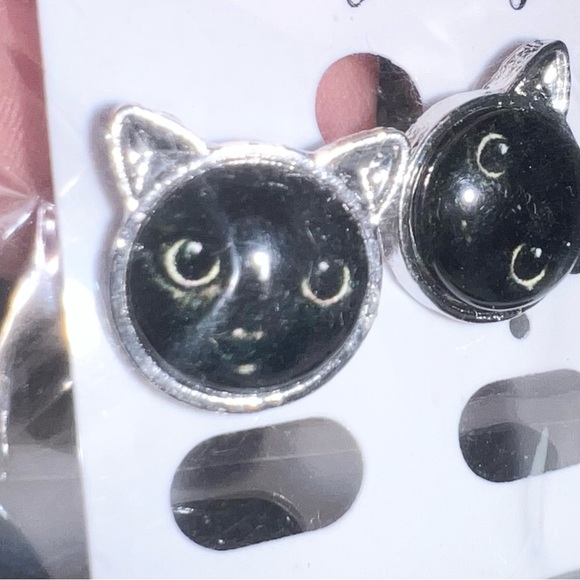 - $3 BLACK CAT STUD EARRINGS. STAINLESS STEEL. NEW. $3 if bundled - Picture 3 of 16